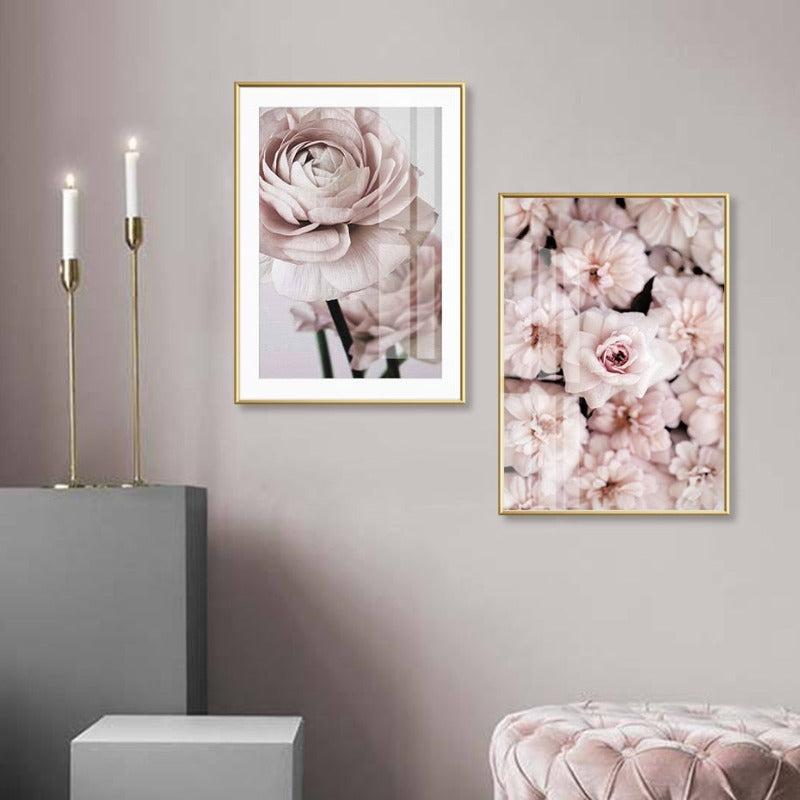 Modern Romantic Light Pink Peonies Flowers - Canvas Wall Art Painting