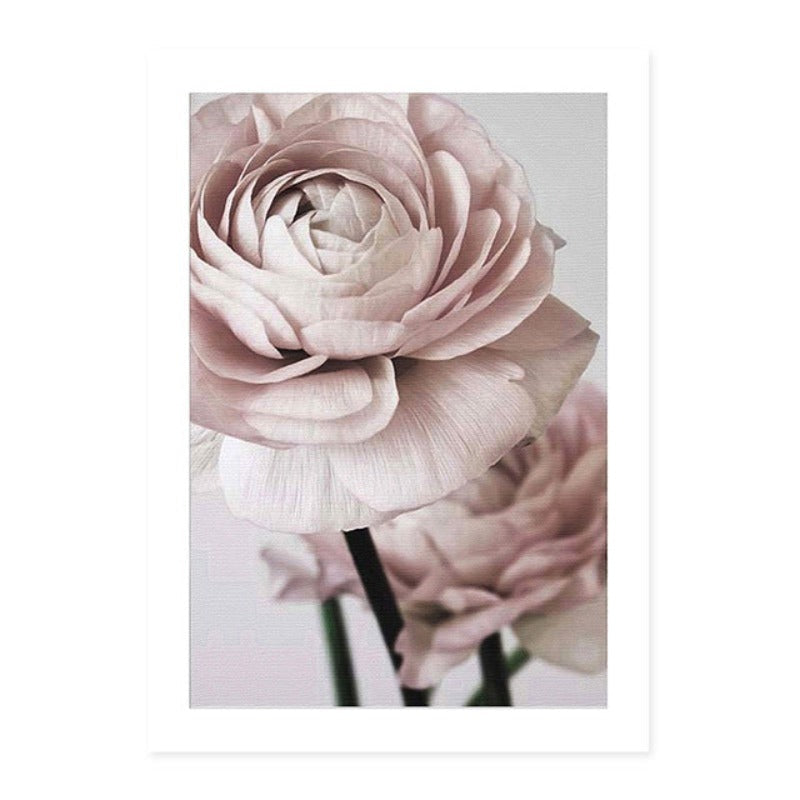 Modern Romantic Light Pink Peonies Flowers - Canvas Wall Art Painting