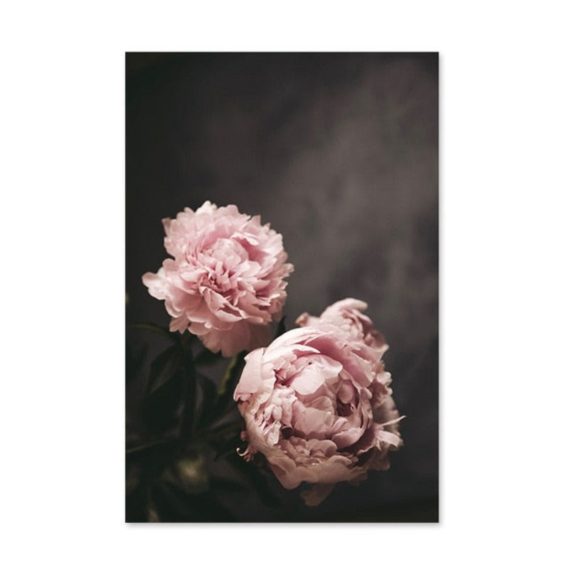 Modern Romantic Light Pink Peonies Flowers - Canvas Wall Art Painting