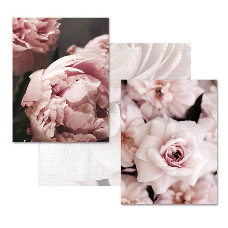 Modern Romantic Light Pink Peonies Flowers - Canvas Wall Art Painting