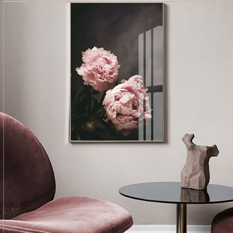 Modern Romantic Light Pink Peonies Flowers - Canvas Wall Art Painting