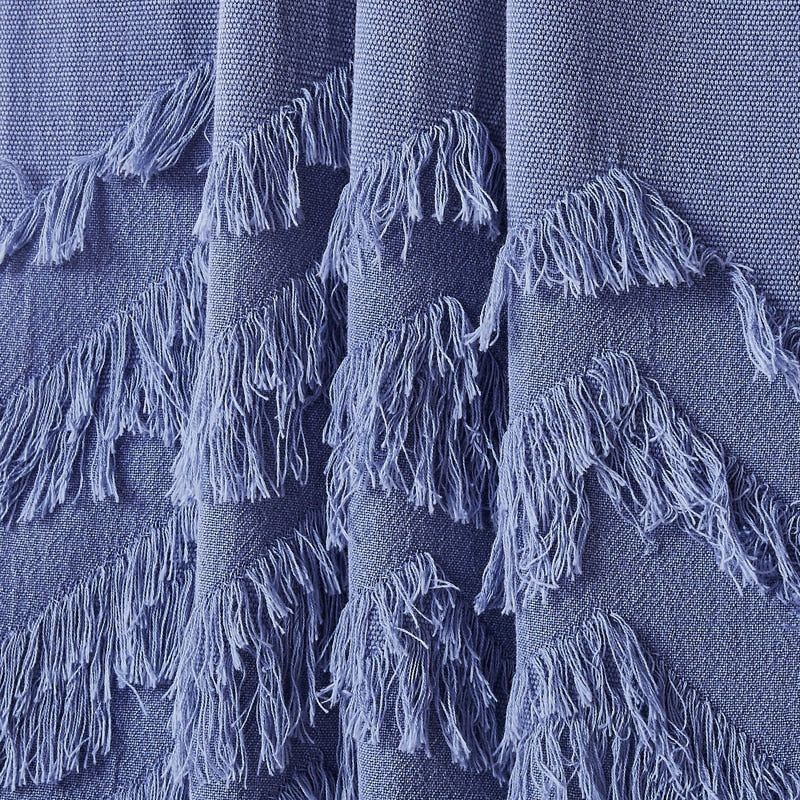 Jacquard-Baumwolldecke mit Fransen