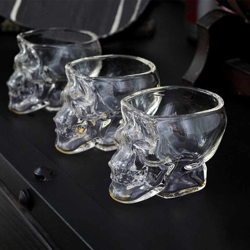 3D Transparent Skull Kristallbecher