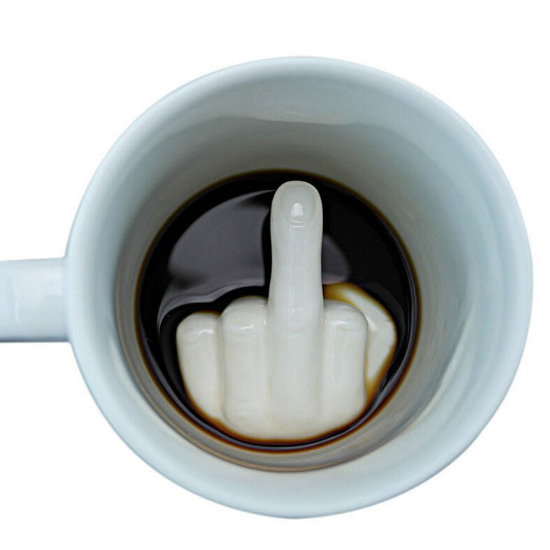 Sandsberg Mittelfinger Keramikbecher | Lustige Geschenkidee | Hochwertige Tasse | Büro & Zuhause