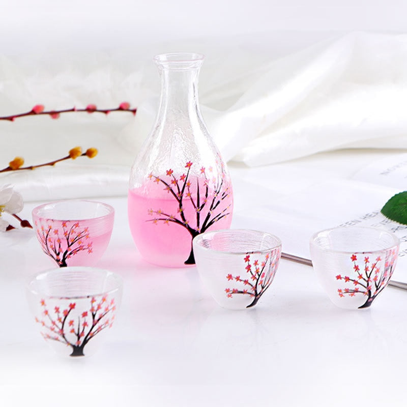 Frosted Pflaumenblüten Sake-Set