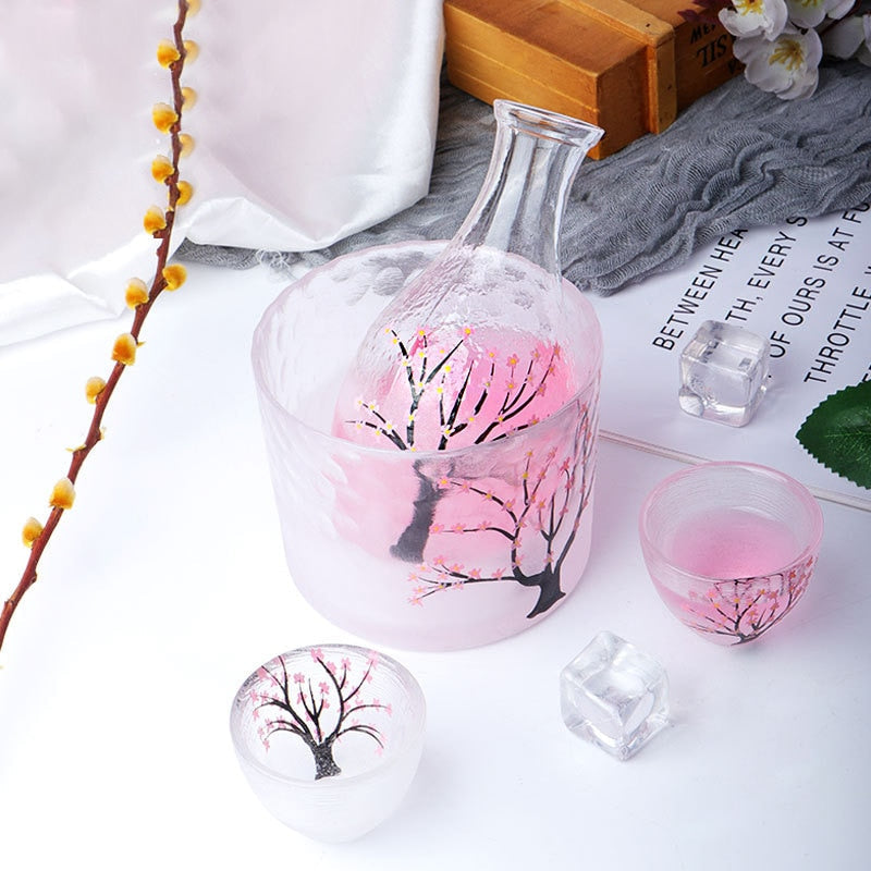 Frosted Pflaumenblüten Sake-Set
