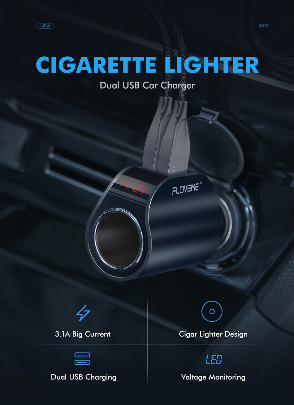 Dual-USB-Auto-Digital-Ladegerät