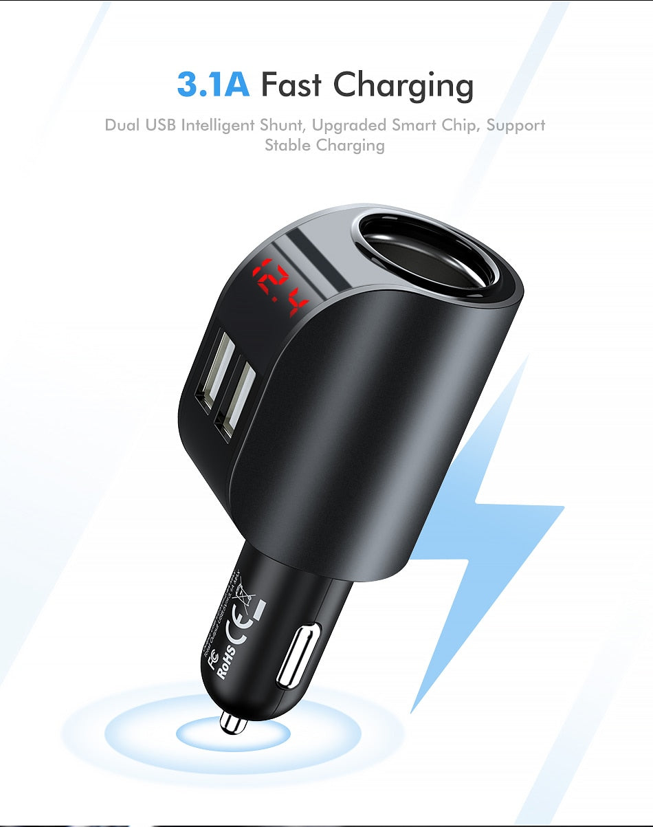 Dual-USB-Auto-Digital-Ladegerät