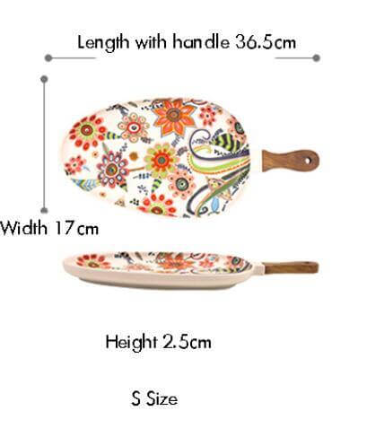 Bunt keramisches Blumenmuster Servierteller