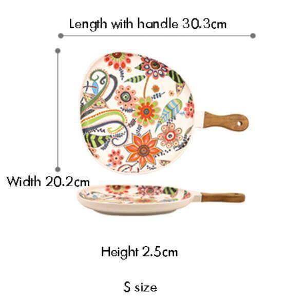 Bunt keramisches Blumenmuster Servierteller