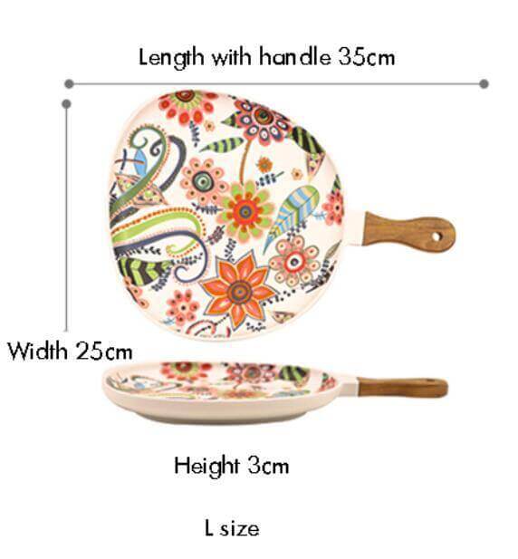 Bunt keramisches Blumenmuster Servierteller