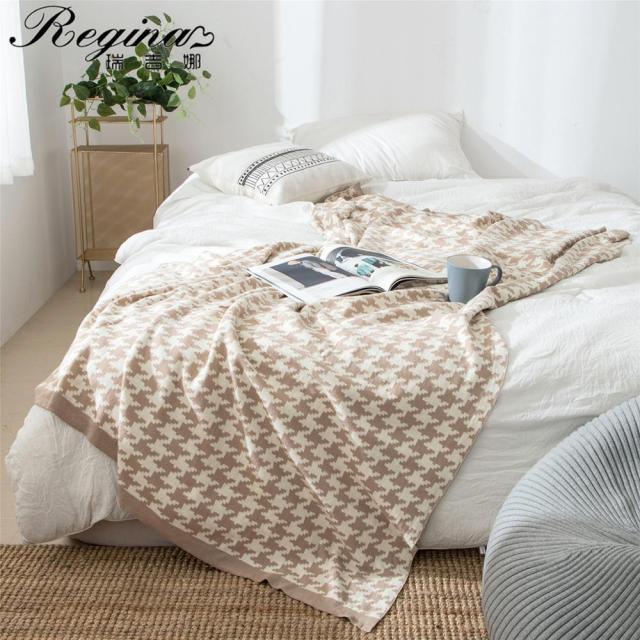 Sandsberg Houndstooth Kuscheldecke | Kariertes Design | Weich & Gemütlich | Verschiedene Größen