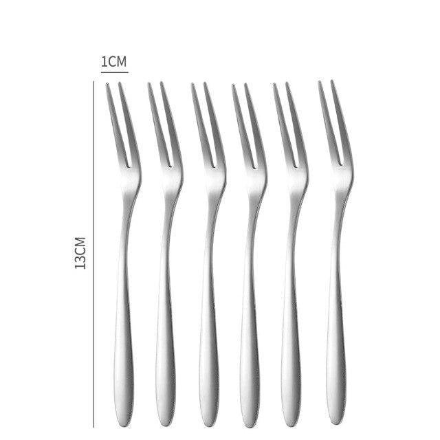 Edelstahl Obstgabel Set Mit (6 Farben)