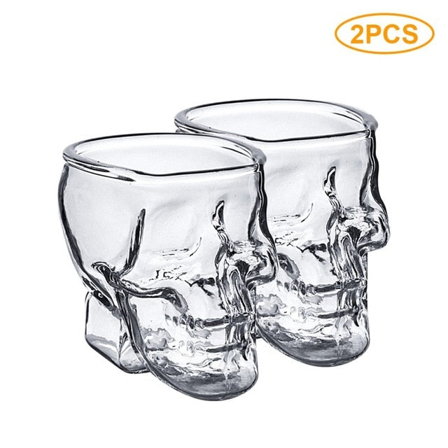 3D Transparent Skull Kristallbecher