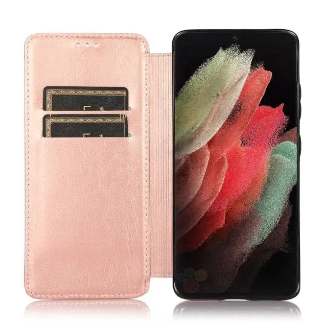 Premium Leder Flip Fall Für Samsung Galaxy S21 S20 Ultra Plus Hinweis Hinweis 20 Ultra
