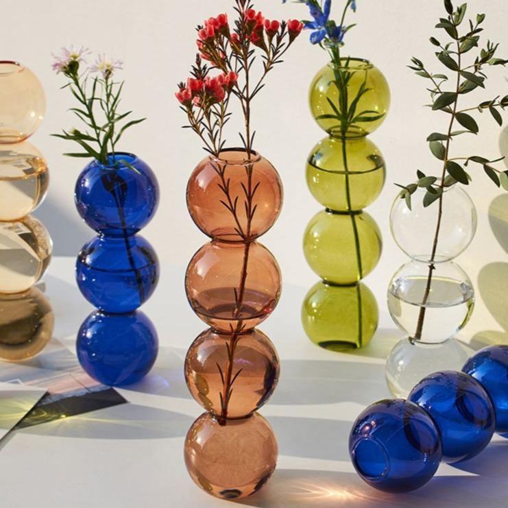 Moderne Blasenvase aus Kristallglas