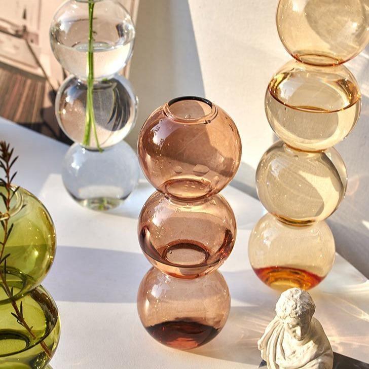Moderne Blasenvase aus Kristallglas