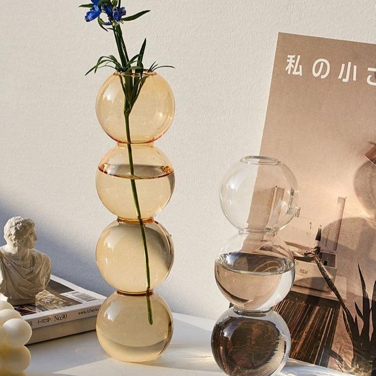 Moderne Blasenvase aus Kristallglas