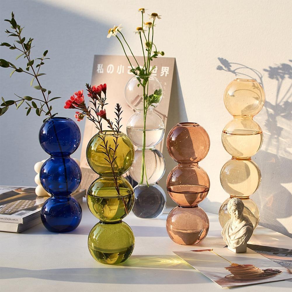 Moderne Blasenvase aus Kristallglas