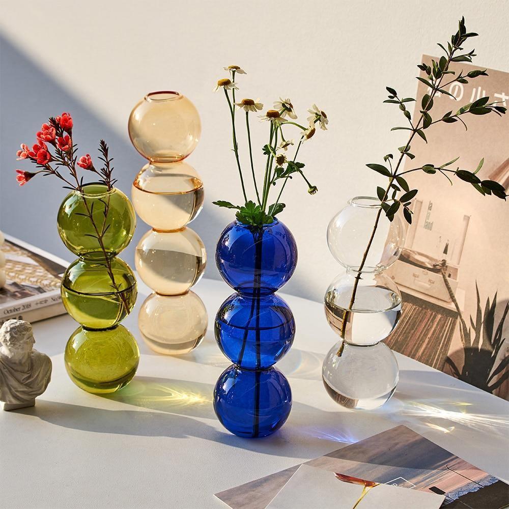 Moderne Blasenvase aus Kristallglas