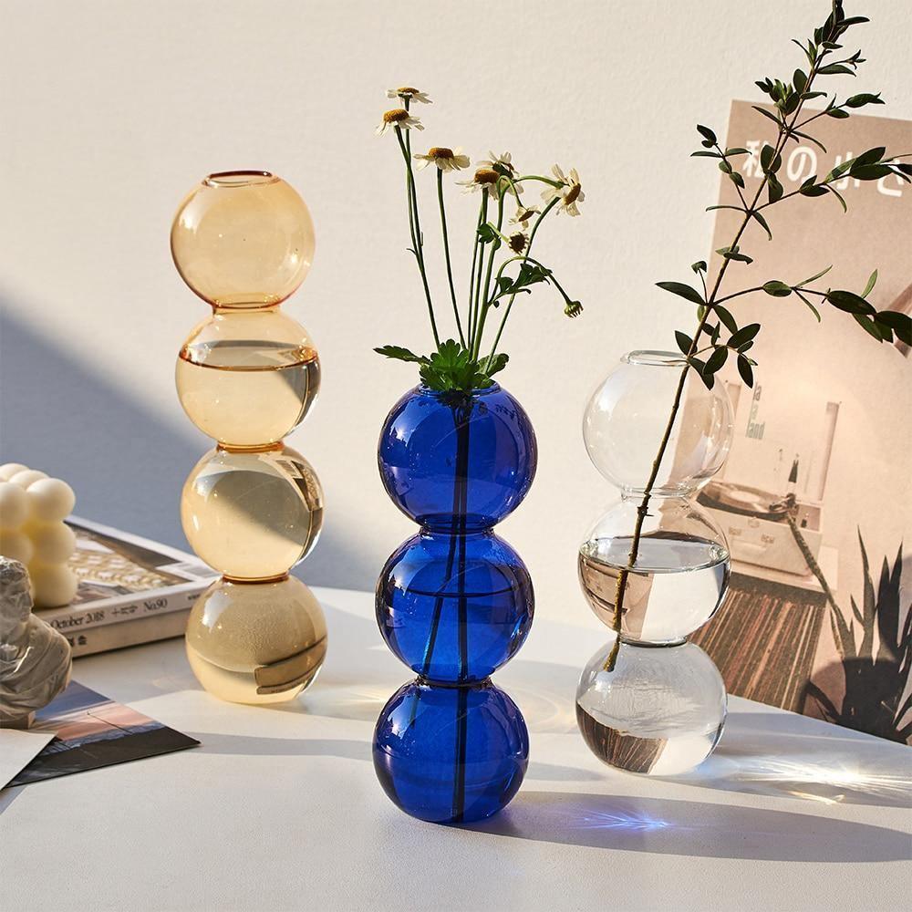 Moderne Blasenvase aus Kristallglas