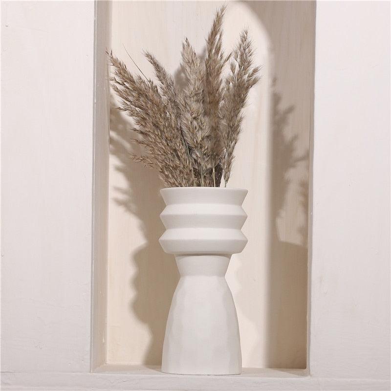 Sandsberg Keramikvase | Elegantes Weißes Design | Tapered & Center Rings | Stilvolle Deko