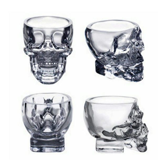 3D Transparent Skull Kristallbecher