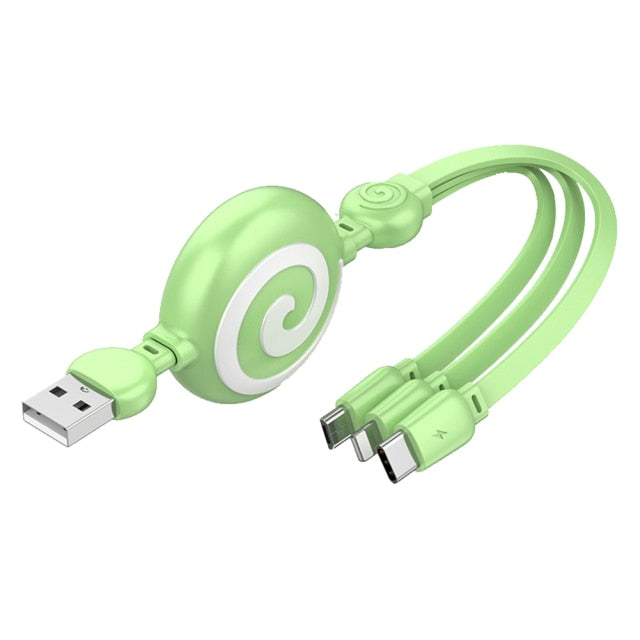 3in1 Verlängerbares Universelles Telefon-Ladekabel