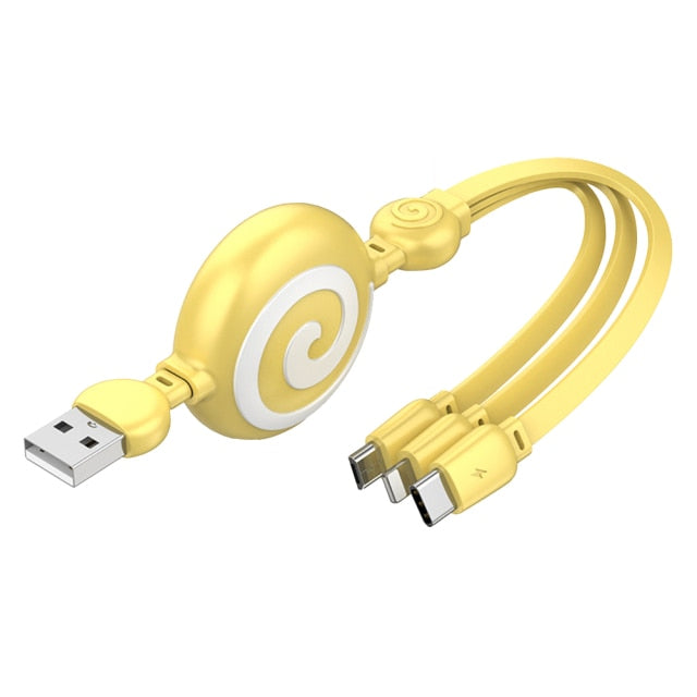 3in1 Verlängerbares Universelles Telefon-Ladekabel