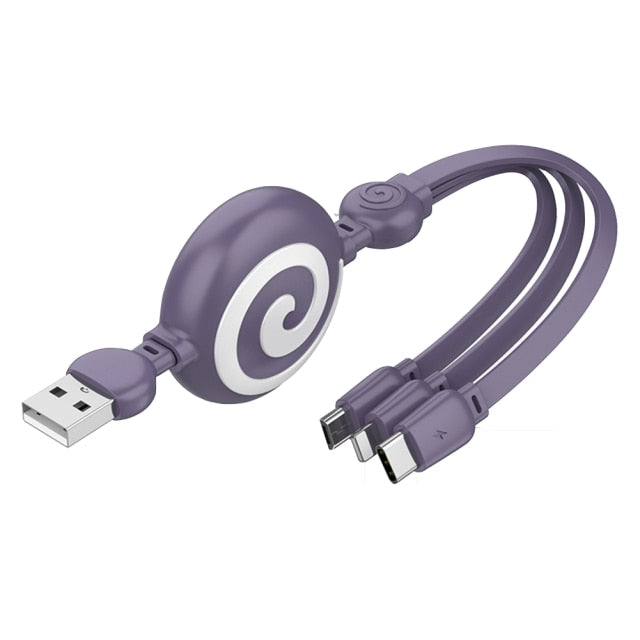 3in1 Verlängerbares Universelles Telefon-Ladekabel