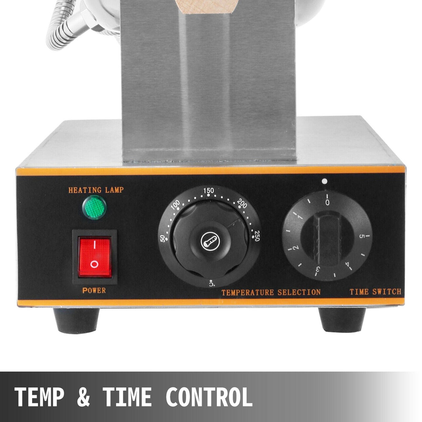 VEVOR 1400W Elektrischer Eier-Bubble-Waffel-Maker - Gewerbliche Qualität, Antihaft, Haushaltsgerät