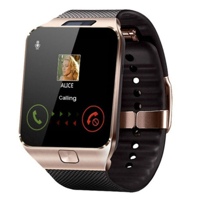 Smartwatch met SIM-kaartondersteuning, meerdere talen, touchscreen, Bluetooth, sport-fitnesstracker, camera, om de pols te dragen smartphonehorloge