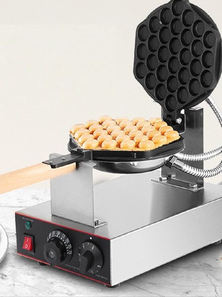 VEVOR 1400W Elektrischer Eier-Bubble-Waffel-Maker - Gewerbliche Qualität, Antihaft, Haushaltsgerät
