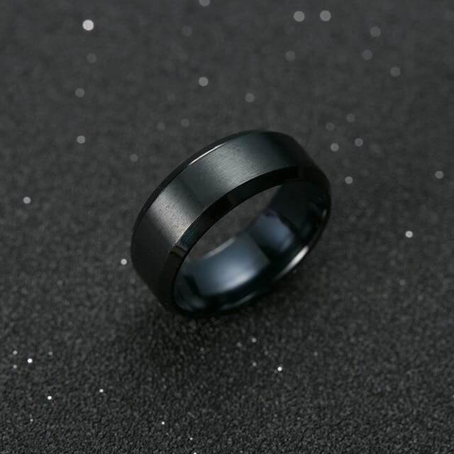 Schwarzer Titanring für Männer