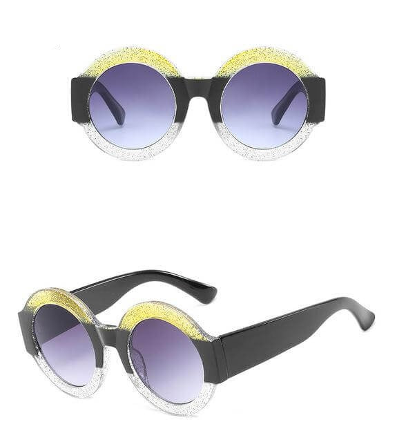 Designer Rote Grüne Schwarze Kreis Sonnenbrille