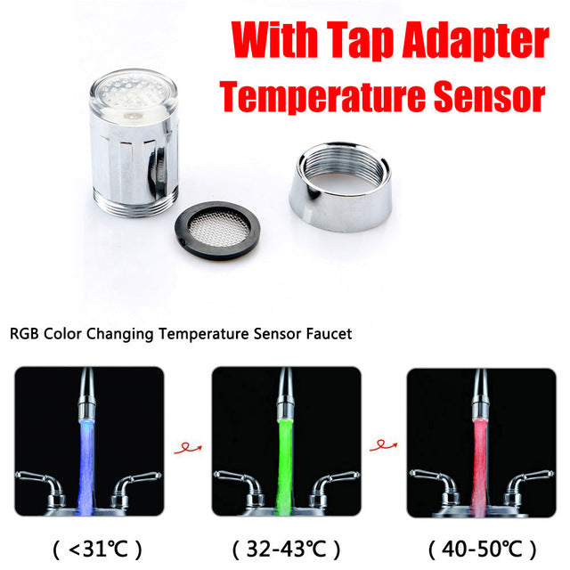 Farbenfroher Temperatursensor-Wasserhahn