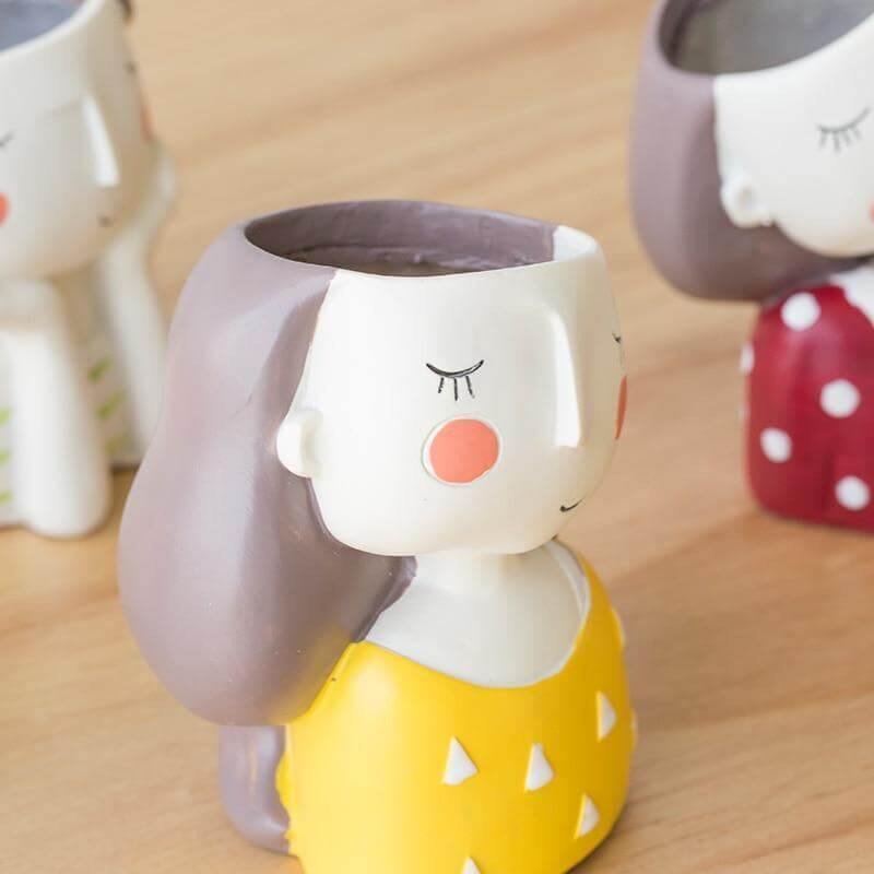 Süßes Mädchen Blumenvase Heimdekoration