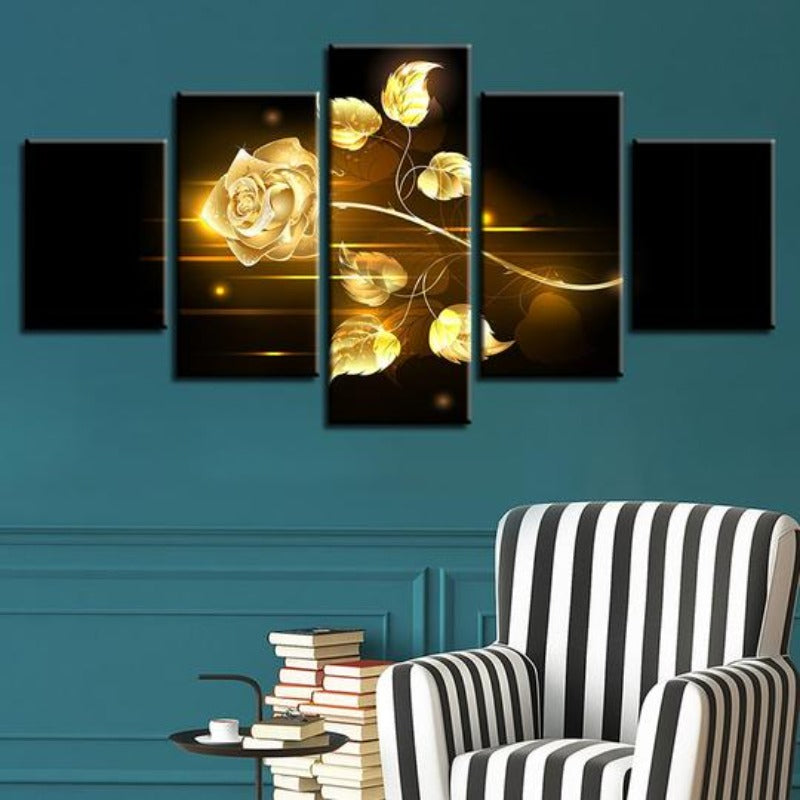 Golden Rose - Leinwand Wandkunst Malerei