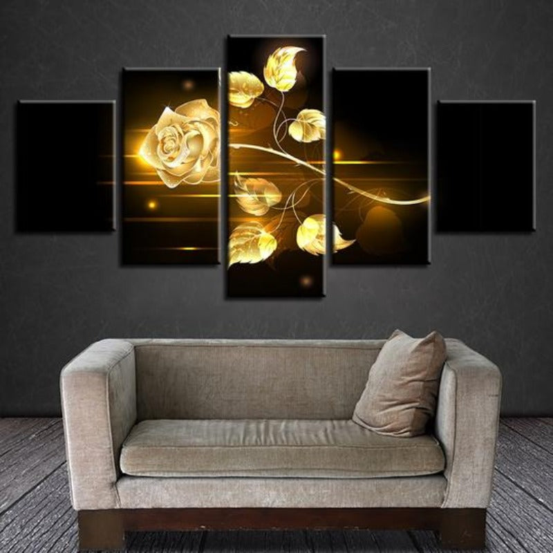 Golden Rose - Leinwand Wandkunst Malerei