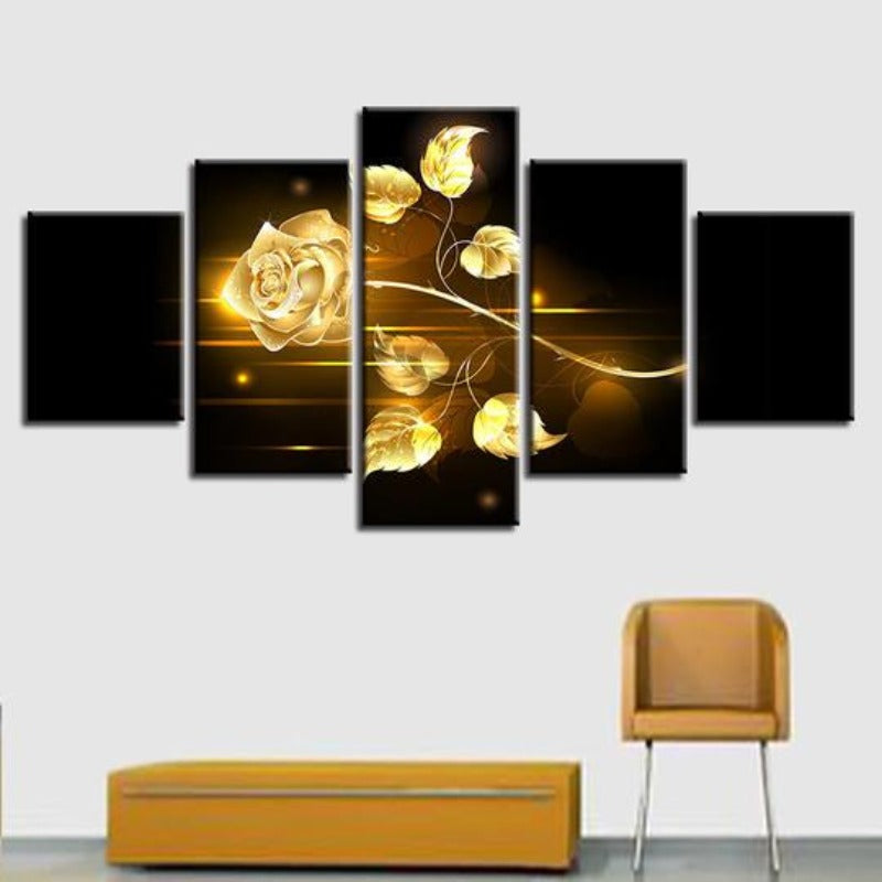 Golden Rose - Leinwand Wandkunst Malerei
