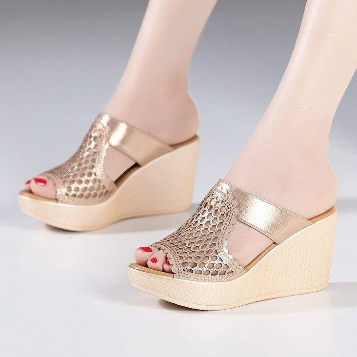 Strass Cutout Plateauschuhe - Damen Freizeitschuhe