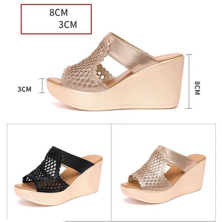 Strass Cutout Plateauschuhe - Damen Freizeitschuhe