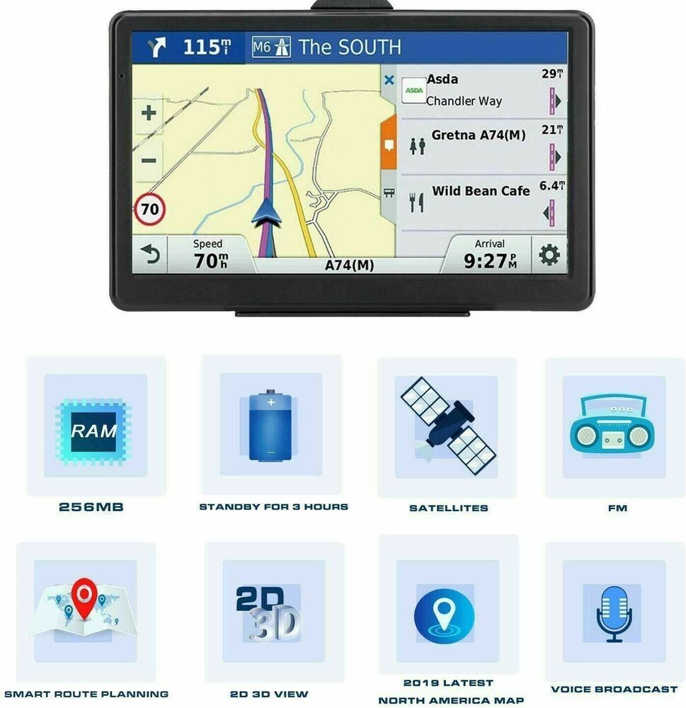 7 Zoll Auto & LKW GPS Navigationssystem 256MB+8GB Navigator