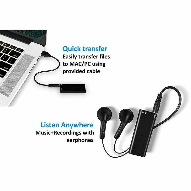 Mini-spraakrecorder – Mini-audiorecorder – Mini-opnameapparaat – Kleinste verborgen audiorecorder