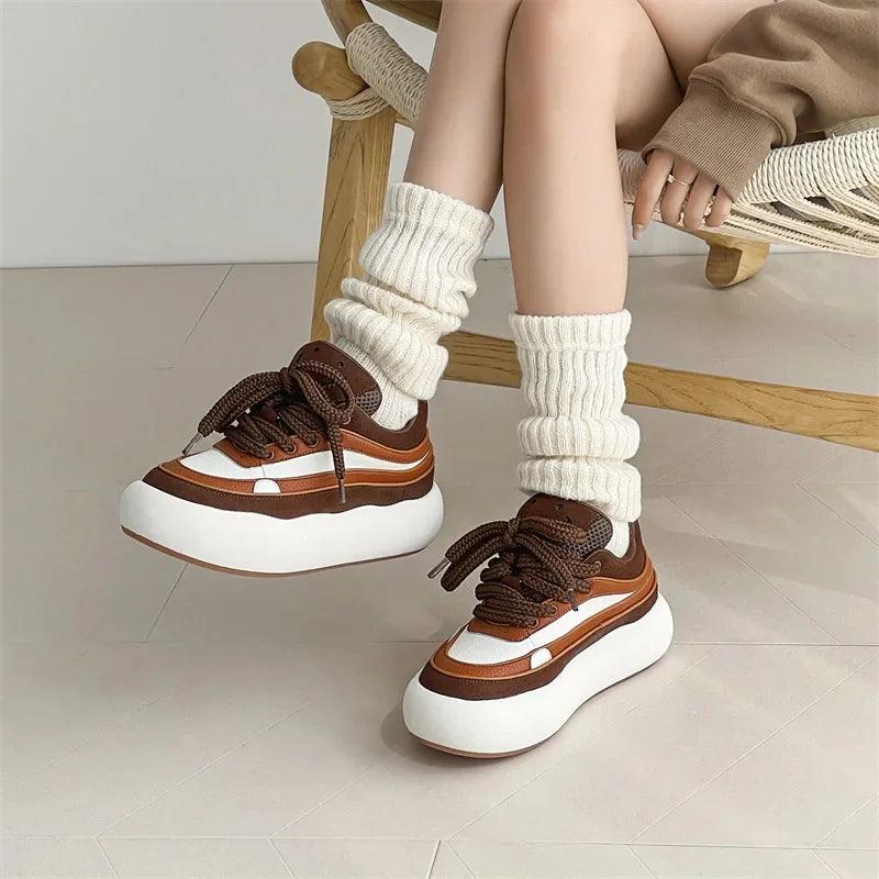 Damen- und Herren-Freizeitschuhe - Platform Skateboard Sneaker
