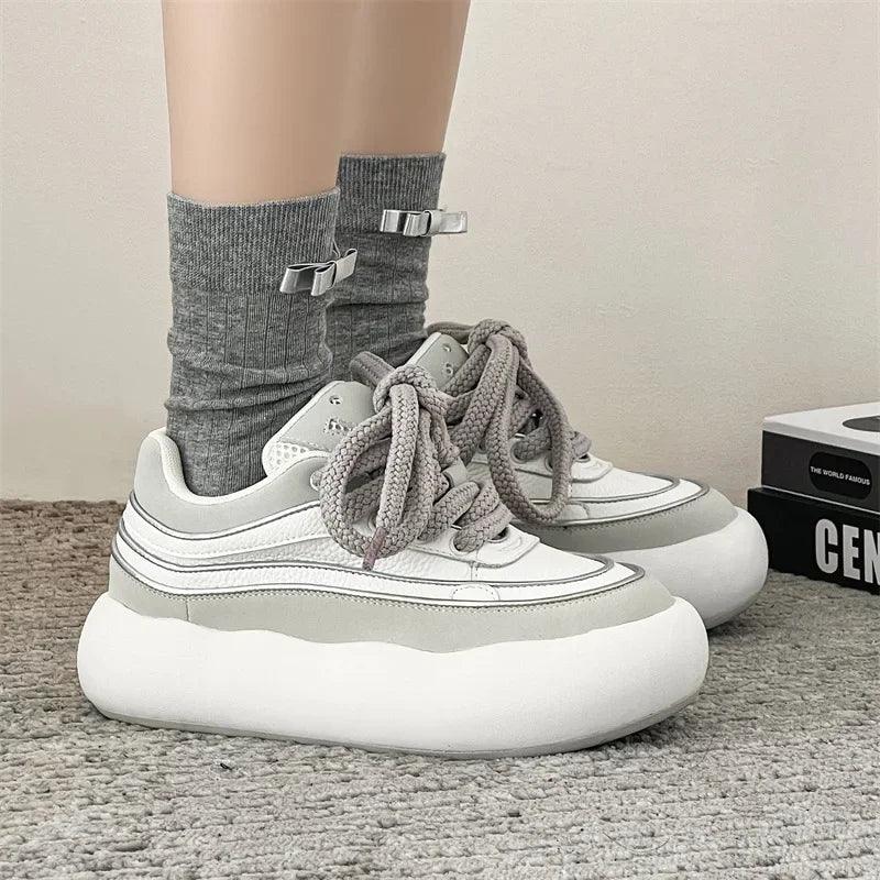 Damen- und Herren-Freizeitschuhe - Platform Skateboard Sneaker
