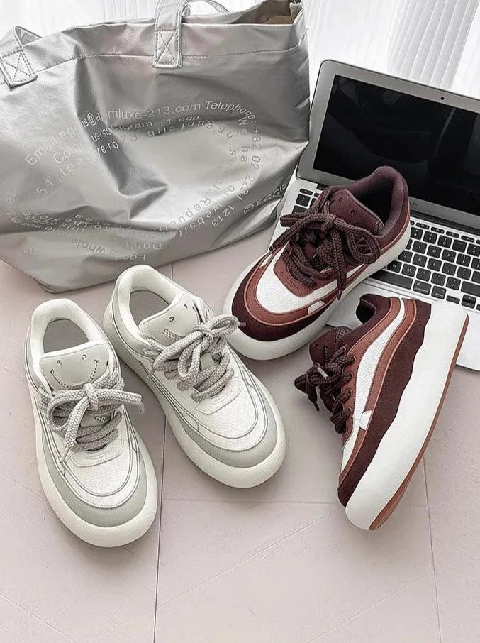 Damen- und Herren-Freizeitschuhe - Platform Skateboard Sneaker