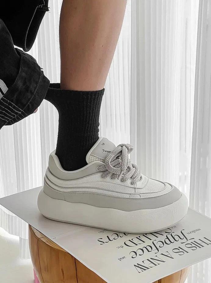 Damen- und Herren-Freizeitschuhe - Platform Skateboard Sneaker