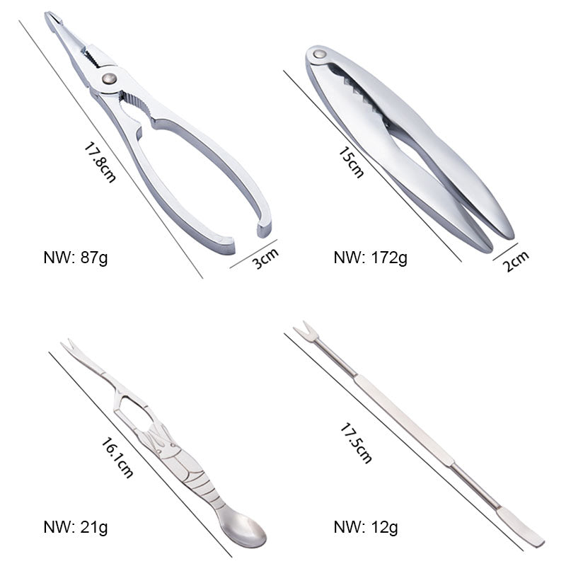 Meeresfrüchte-Werkzeugsets Krabbenknacker Picklöffel Set Hummerclip-Pick-Set