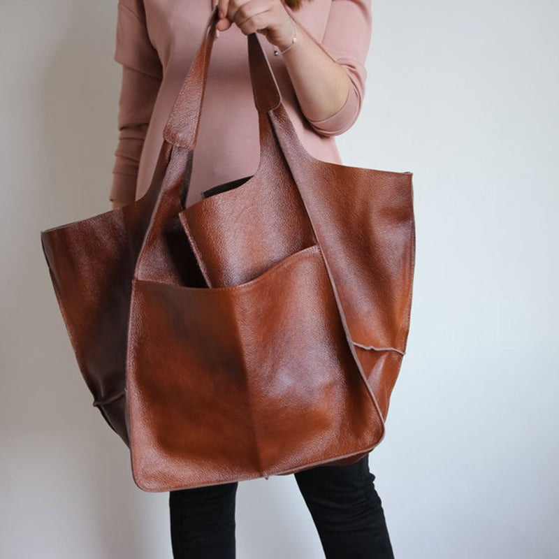 Übergroße Weekender-Handtaschen Aus Leder